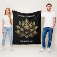 Elegant Golden Lotus Flower The Light in Me ... Fleece Blanket