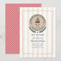 Let's Get Nauti Preppy Beach Club Bachelorette Invitation