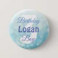 Personalized Name and Age Birthday Boy Button
