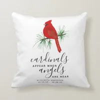 Cardinals Appear When Angels are Near Name  Throw Pillow