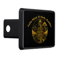 Serene Buddha Figure Reflecting on Tranquil Waters Hitch Cover