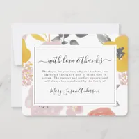 Funeral Pretty Florals Memorial Thank You Note