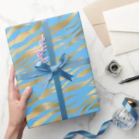 Golden Zebra Wrapping Paper