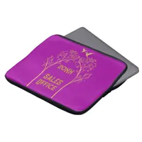 Monogrammed Gold Trees with Birds on Purple | Laptop Sleeve