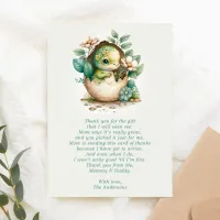 Floral Dinosaur Egg Baby Shower Thank You