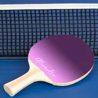 Purple pink name script ping pong paddle