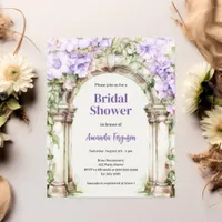 Lavender pink floral arch Bridal Shower invitation