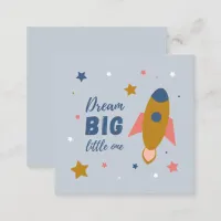 Dream Big Little One Cute Cartoon Space Rocket Note Card