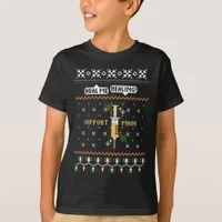 Christmas Gamer Support Main Pixel Art Syringe T-Shirt