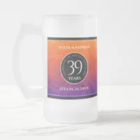 Elegant 39th Agate Wedding Anniversary Celebration Frosted Glass Beer Mug