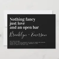 Funny Typography Black White Wedding Invitation