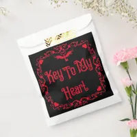 Goth Valentine Key To My Heart Red Favor Bag