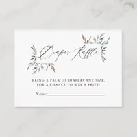 Rustic Greenery Winter Baby Shower Diaper Raffle Enclosure Card