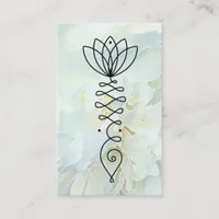 *~* Reiki Floral Heart Lotus Peony  Flower Yoga Business Card