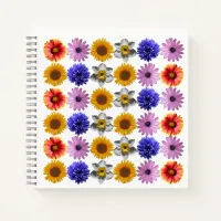 Cheerful Multicolor Flower Pattern Notebook