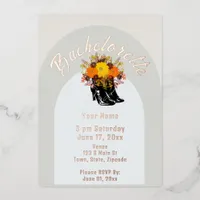 Sunflower Bachelorette Foil Invitation