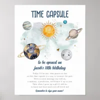Outer Space Birthday Galaxy Sun Moon Stars Planets Poster