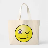 Winking Yellow Face Tote Bag