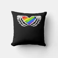 Pride - Pride Skeleton Hands With Heart 2 Classic Throw Pillow