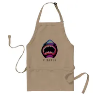 Shark Watercolor Pink Purple Illustration Adult Apron