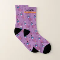 Cute Purple Cyclops Monster Funny Fun for Kids Socks