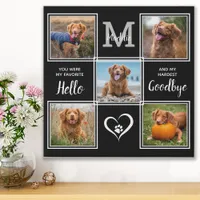 Pet Memorial Gift Pet Loss Custom 5 Photo Collage Faux Canvas Print