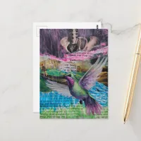 Water Can Flow Through Abstract Mixed Media Collag Postcard