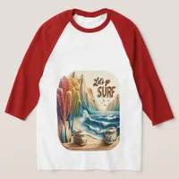 Van Parked With Surfboards on Sandy Shore T-Shirt