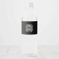 Crying Heart In White Skeleton Hands Hearts Modern Water Bottle Label