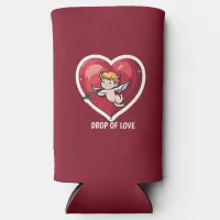 Cupid on Red Heart Seltzer Can Cooler