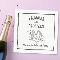 Pajamas & Prosecco Personalized Bachelorette Party Napkins