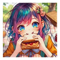 Cute Anime Girl eating a Peanut Butter and Jelly