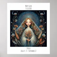 Virgo Zodiac Astrology Name & Birthday Poster