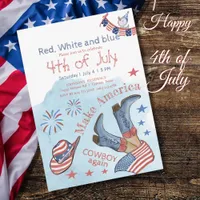 Make America Cowboy Again 4th of July Party Invitation
