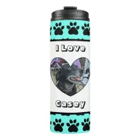 Customized Pet Photo and Paw Print Thermal Tumbler