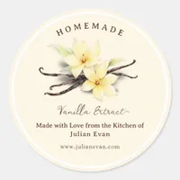 Elegant Homemade Vanilla Extract Label Sticker