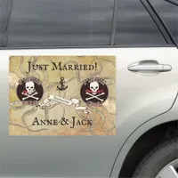 Pirate Wedding Just Married Car Magnet