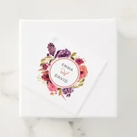 Rustic Watercolor Pink and Purple Floral Wedding Favor Tags