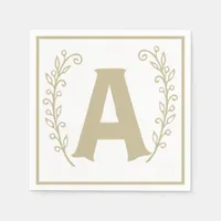 Letter A Alphabet Block Gender Neutral Baby Shower Napkins