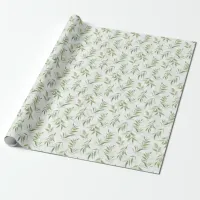 Eucalyptus Tropical Leaves on Marble Pattern Wrapping Paper