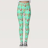 Retro Ice Cream Sundaes  Leggings