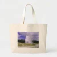 Old Faithful in Yellowstone National Park Large Tote Bag