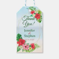 Tropical Floral Geometric Wedding Thank You Gift Tags