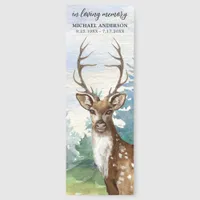 Memorial Funeral Prayer Sympathy Woodland Deer Bookmarks