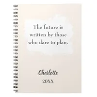 Beige cream inspirational quote notebook