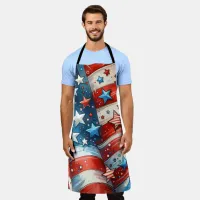 Red, White and Blue Patriotic Fourth of July  Apron