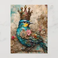 Blue Bird in a Crown Postcard