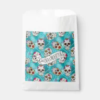 Sugar Skulls and Swirls Turquoise ID725 Favor Bag