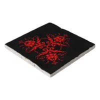 Romantic, Elegant Vintage Damask Red Goth Trivet