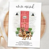 We've Moved German Shepherd Red Door Dog Moving Announcement